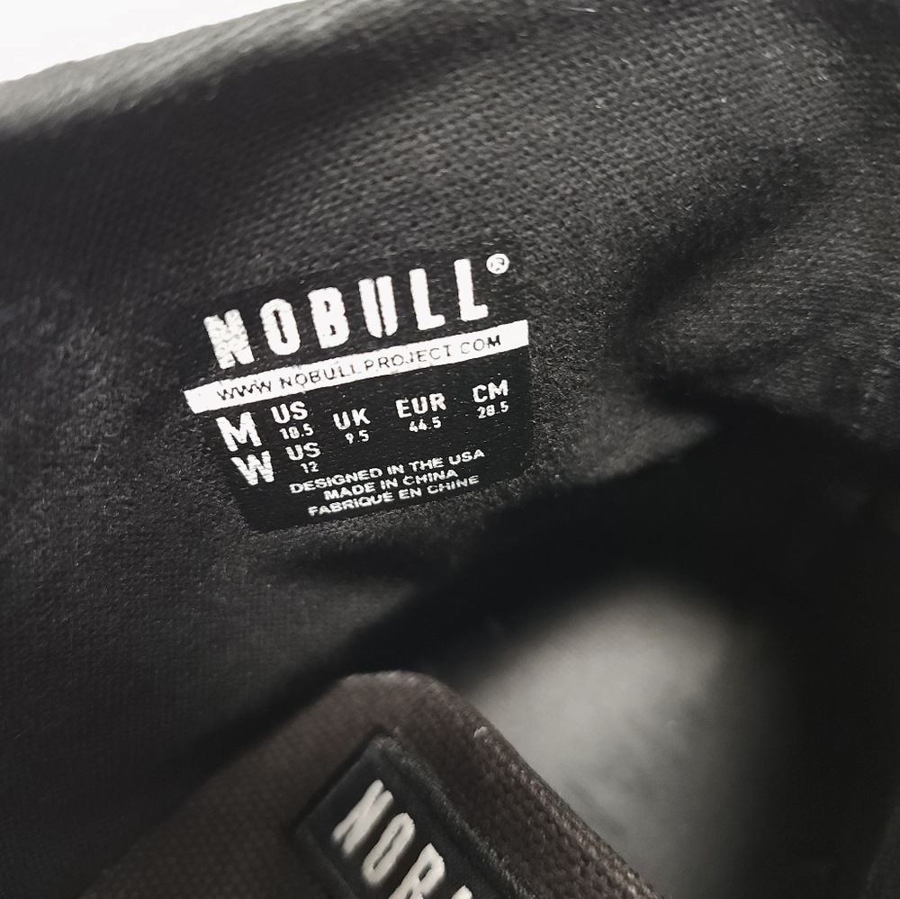 Nobull Mens Hightop Shoes Trainers Size 10.5 Canvas Black - Picture 6 of 7